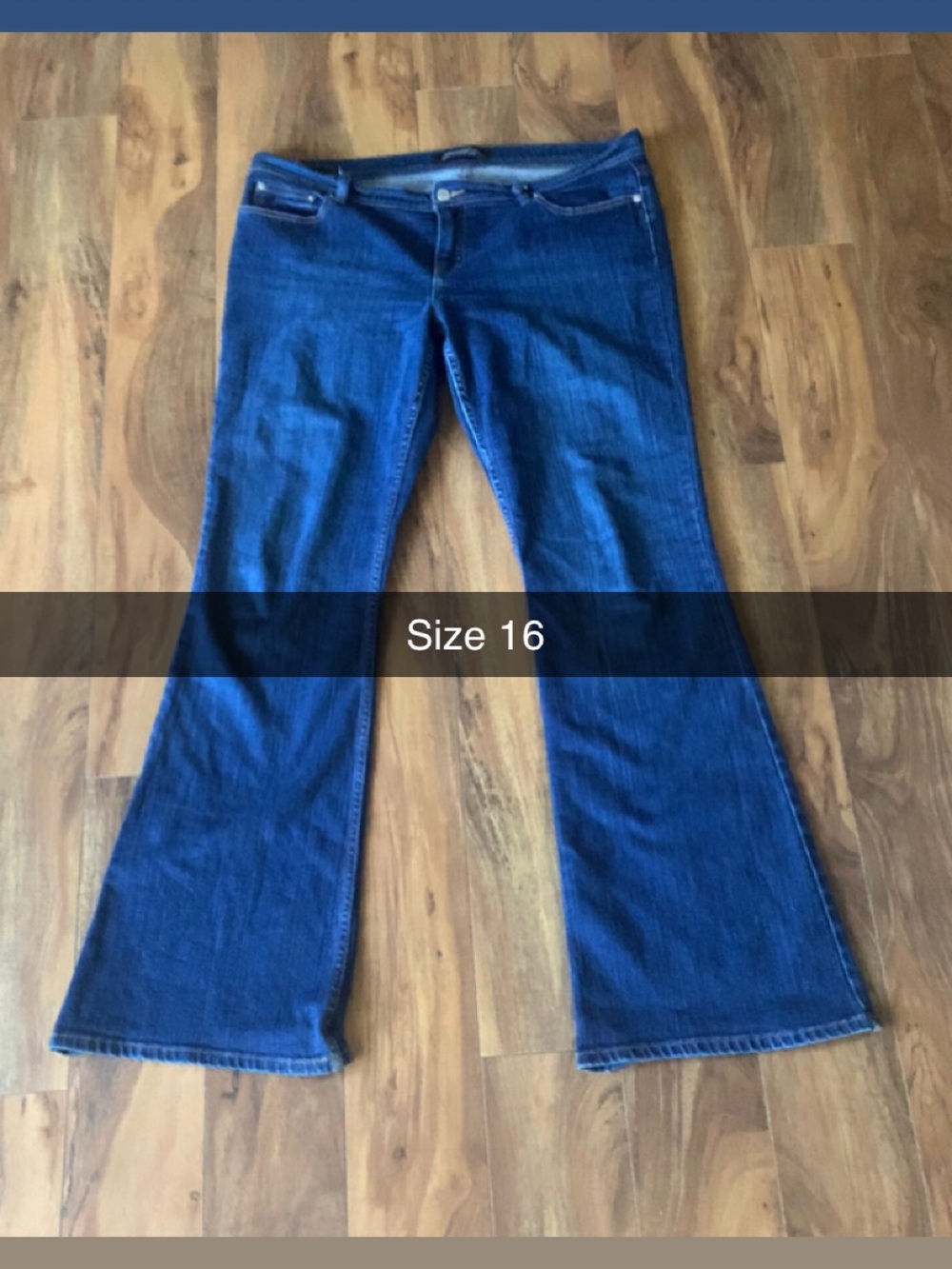 LONDONJEAN Dark Blue Wide Leg Flare Jeans